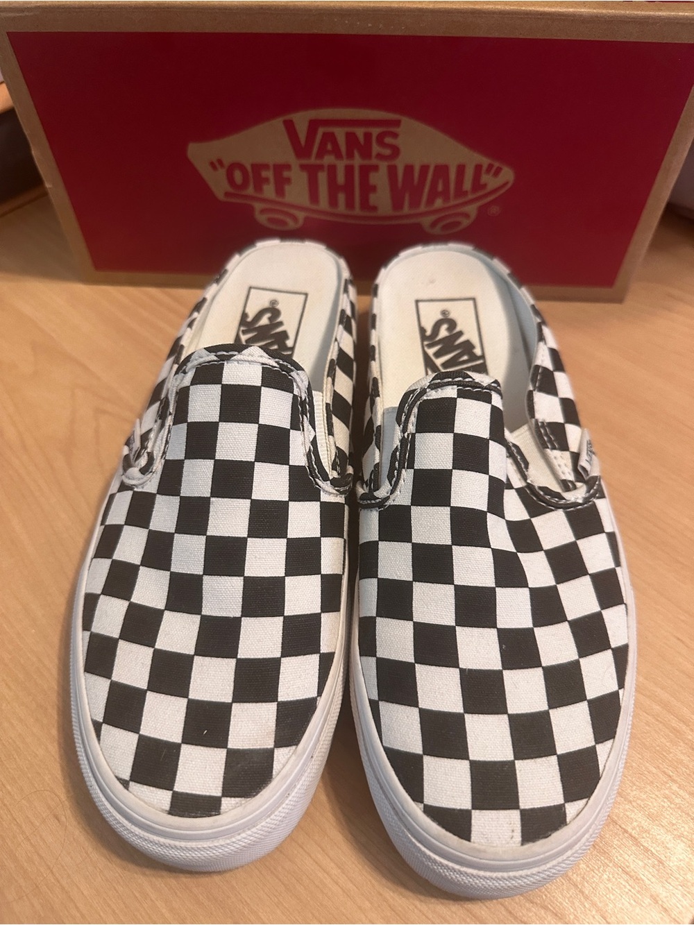 Vans Checkerboard Slip-On Sneakers - Black, White - Picture 5 of 6